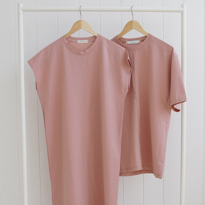 핑크 무지 커플 잠옷, 홈웨어